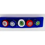 Killer Designs Blue Red White Millefiori Glass Barrette NEW