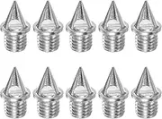 [uxcell] 10pcs Track Spikes 1/4 Inch Alloy Steel Lightweight Replacement Spikes for Sprint Short Running Track Shoes, Silver Tone