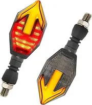 Turn Signal Indicator 2PCS Universal Motorcycle LED Flashing Turn Signal 12V Indicator Blinker Lamp (Color : Red)