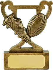 SilverTrophy: Rugby Mini Cup Gold Trophy - Champion, Winner, Player of the Match, Team Competition, Rugby Union, Final, Officials, Winner, Female & Male, Nations, Sevens, School.