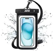 JOTO Universal Waterproof Phone Case for iPhone 16 15 14 13 Plus Pro Max, IPX8 Cellphone Dry Bag 12 11 Pro Max XR X 8 7 6S Plus SE, Galaxy S24 S23 S22 S21 S20+ S20 S10 Plus Note, Pixel up to 7" -Black
