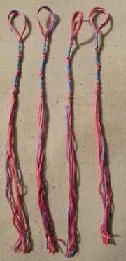 Home made set of Messianic Hebrew tzitzit, tassels, fringes (Pink)