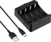 USB AA AAA Battery Charger - 4 Bay Individual Battery Charger with Fast Charging