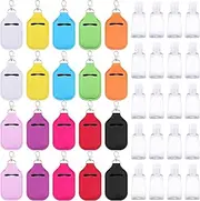 [Duufin] 40 Pieces Hand Sanitizer Keychain Holders Set with 20 Pieces Hand Sanitizer Holder and 20 Pieces Empty Travel Bottles