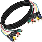 5RCA Cable, tunghey Component Video Cable with Audio Supports 1080i Compatible with DVD Players, VCR, Camcorder, Projector 1.8M