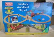 1996 Playskool Builders Woodland Playset Wood Train Set #29601 Hasbro