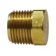 Midland Industries 28201 Cored Hex Head Plug, 1/8-in Male NPTF, Brass, 15 Pack