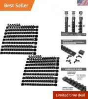 Socket Organizer Drive ABS Tools - Black Socket Holder, Premium Quality 18 Pi...