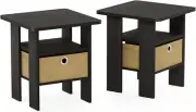 Andrey End Table/Side Table/Night Stand/Bedside Table with Bin Drawer, Espresso