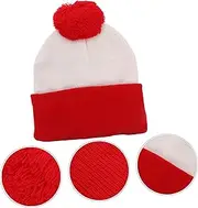 [VALICLUD] Red Knitted Hat Warm Wool Cap for Boys and Girls Headwear Fashion and Stylish