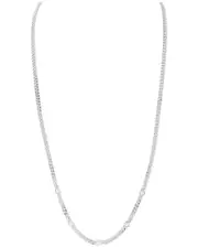 Chloe and Madison Silver CZ Heart Curb Necklace