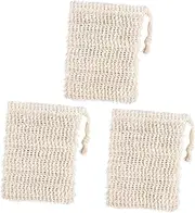 Healeved Bathroom Soap Pouch Set Jute Soap Saver Bags Drawstring Storage Family-friendly Travel-friendly