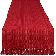 DII Variegated Tabletop Collection, Table Runner3x108, Tango Red