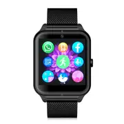 1.54 Inch IPS 2.5D Touch Screen GSM 32GB TFCard Support Sleep Monitor Locial SMS Watch Phone BLACK COLOR
