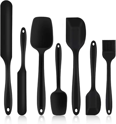 Silicone Spatula Set of 7, P&P CHEF Heat-Resistant Rubber Spatulas Kitchen Utens