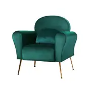 Velvet Cushion Armchair Lounge Chair Accent Green