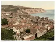 Photo:Robin Hood Bay,Channel Islands,England,c1895