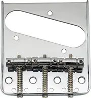 Musiclily Edged Telecaster Bridge Assembly with 3 Saddles for Tele Style Guitar, Chrome