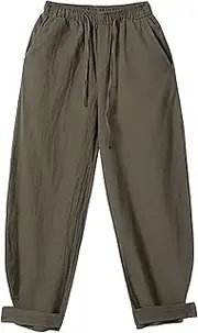 [Maiyifu-GJ] Men's Lightweight Baggy Harem Pants Loose Casual Summer Yoga Beach Pant Drawstring Elastic Waist Lounge Pajama