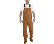 Carhartt Mens Cotton Triple Stitched Durable Bib Overalls - Carhartt Brown