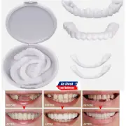 Snap On Bottom &Upper Lower False Teeth Dental Veneers Dentures Fake Tooth Smile