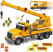 Crane Toy Truck Set – Extending Arm, Rotation, Lights & Sounds for Kids 3+