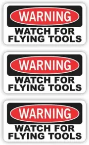 Watch for Flying Hard Hat Decal