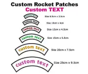White Rocket Patch Custom Name Embroidery Patch Stripes Badge Iron On _ Sew o...