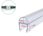 Shower door seal, bath screen seal, shower screen seal, for glass wall 6mm/8mm/10mm/12mm thick glass shower seal gasket (10mm,u type550cm)