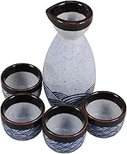 1 Set Japanese Ceramics Sake Set Elegant Sake Pot with Cups for Home Entertaining Special Occasions Present Classic Design