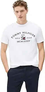 [Tommy Hilfiger] Men's M R Nautical Arch T Shirt, Optic White, XS