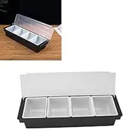 Condiment Caddy, Ice Cooled Fruit Veggie Storage, Plastic Seasoning Container with Transparent Lid, Detachable Design for Kitchen Organization (SustVitaHnxnQ-12)