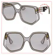 MIU MIU COLLECTION 07V Translucent Gray Geometric Oversized Sunglasses MU07VSA