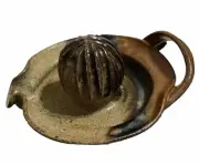 Clay Pottery Citrus Juicer SQUEEZER Strap NATURAL EARTHTONE Handcrafted Signed