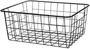 Hollow Iron Wired Basket, Storage Baskets Metal Basket Without Interlining Bathroom Black