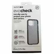 TECH21 EVO CHECK CASE FOR IPHONE 12 PRO MAX CAMERA PROTECT SMOKEY BLACK T21-8395