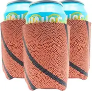 TahoeBay Basketball Can Coolers (12-Pack) Party Decorations Sports Themed Team Accessories Favors College Ball Game Decor Bulk Beer Insulating Sleeves Soda Gift Beverage Blanks for Vinyl Neoprene