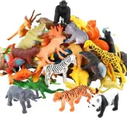 Animals Figure,54 Piece Mini Jungle Toys Set,ValeforToy Realistic Wild Vinyl For