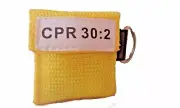 50 Yellow CPR Mask Keychain Face Shield Key Chain Pocket imprinted CPR 30:2