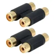 2Pcs/Set Dual 2 RCA Female to Female Coupler Audio Adapter Connector Socket