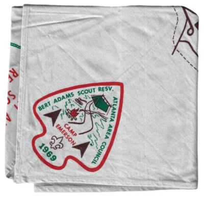 1969 Bert Adams Scout Reservation Atlanta Area Council BSA Neckerchief [PL849]