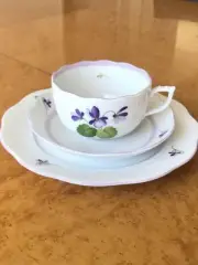 Herend Violet Tea Cup Saucer Dessert Plate