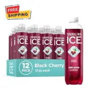 Sparkling Ice Black Cherry–Zero Sugar Sparkling Water, 17 fl oz (Pack of 12)