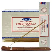 Satya Nag Champa Sweet Vanilla Agarbatti Yoga Incense Sticks 15g x12 Boxes 180gm