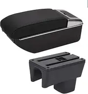 Car Armrests for Suzuki for Swift 2005-2023 Car Seat Armrests Box Center Console Box Car Retrofit Parts Interior Accessories Details (Color : A2 Black Black 7USB)