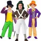 Kids Cosplay Willy Wonka Charlie and the Chocolate Factory Roald Dahl Outfit Set