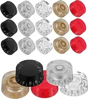 Sosoport 20pcs Electric Guitar Knobs: Plastic Dome Volume Tone Control Knobs Universal Replacement Electric Guitar Parts Precise Sound Adjustment