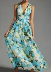 NWT $498 Hope for Flowers Anthropologie Guest of Floral Crossback Petticoat Maxi