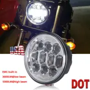 Brightest 80W 5-3/4" 5.75 inch LED Projector Headlight Hi/Lo Beam for Motorcycle
