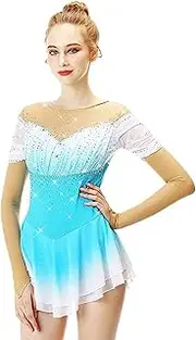 [Zagitova] Ice Figure Skating Dress for Girls with Shiny Rhinestone Patchwork Graceful Women Competition Dance Outfits